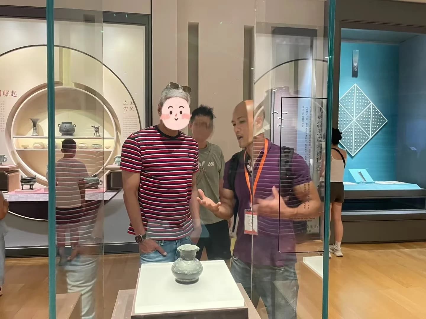 Arthur explaining an artifact's history